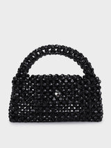 Jane Pearl Black Handheld Clutch