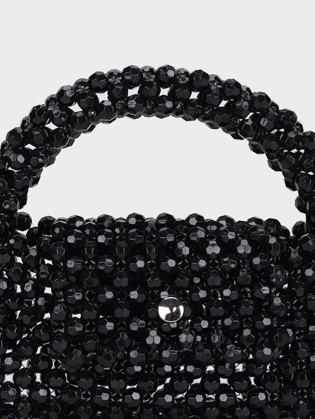 Jane Pearl Black Handheld Clutch