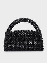 Jane Pearl Black Handheld Clutch