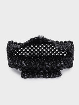 Jane Pearl Black Handheld Clutch