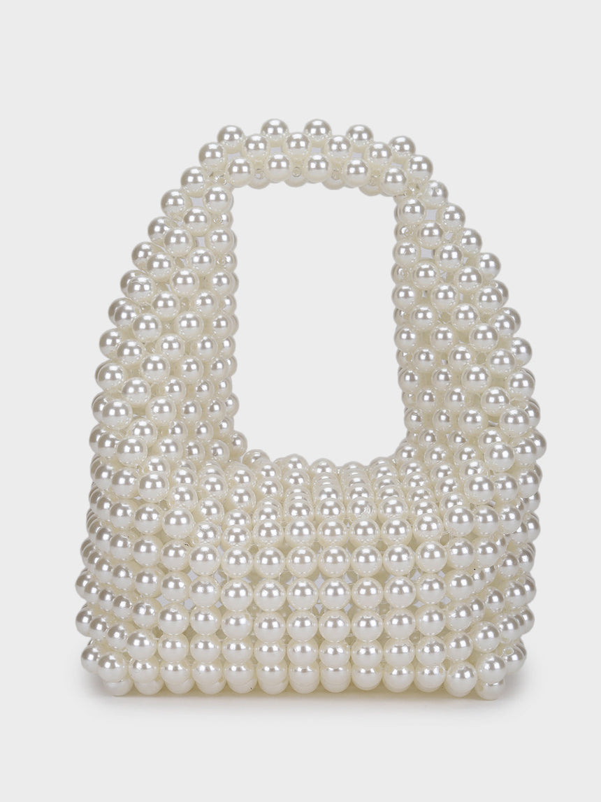 Mother Of Pearl Off-White Handheld Clutch
