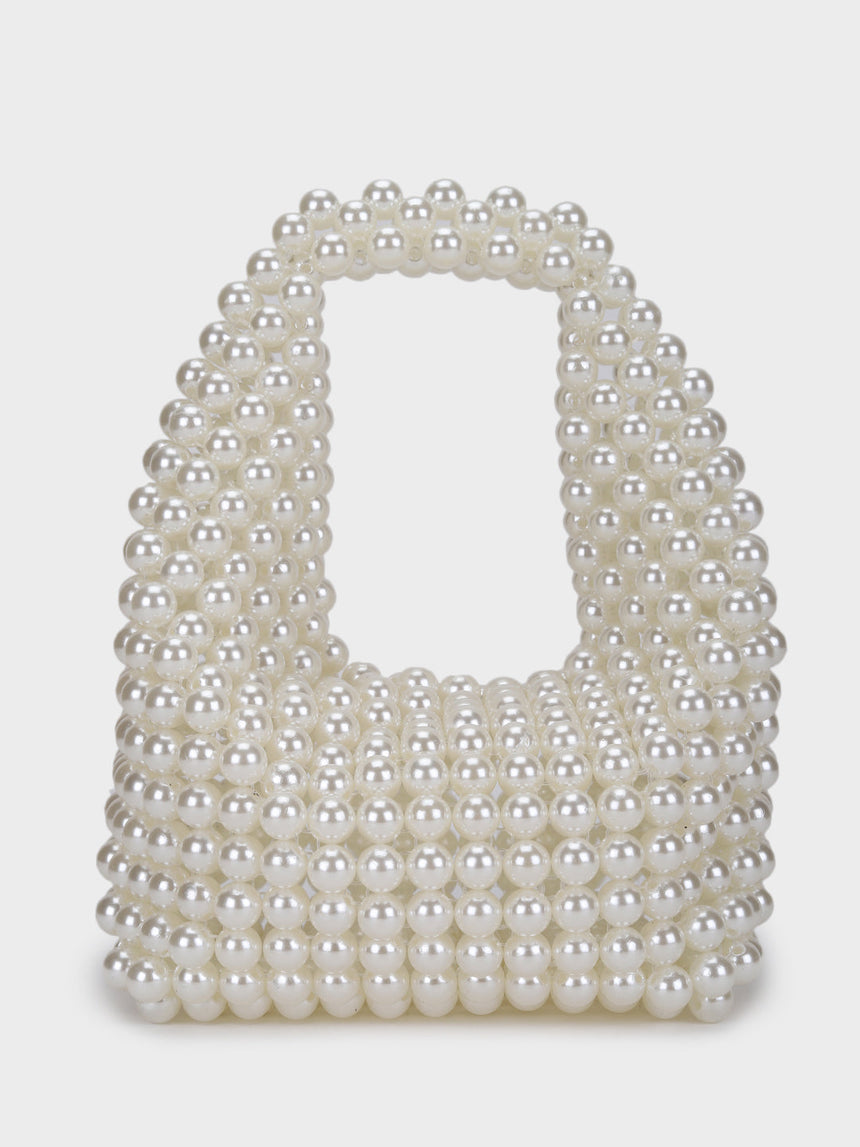 Mother Of Pearl Off-White Handheld Clutch