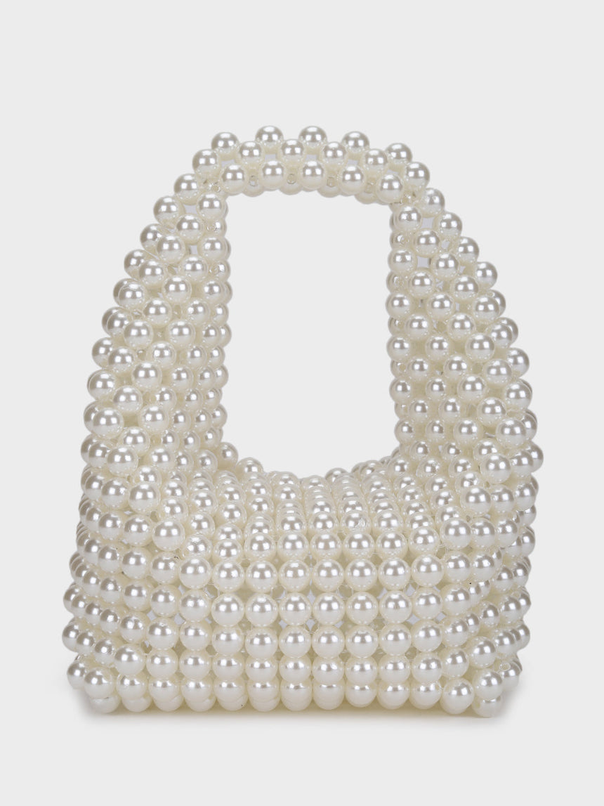 Mother Of Pearl Off-White Handheld Clutch