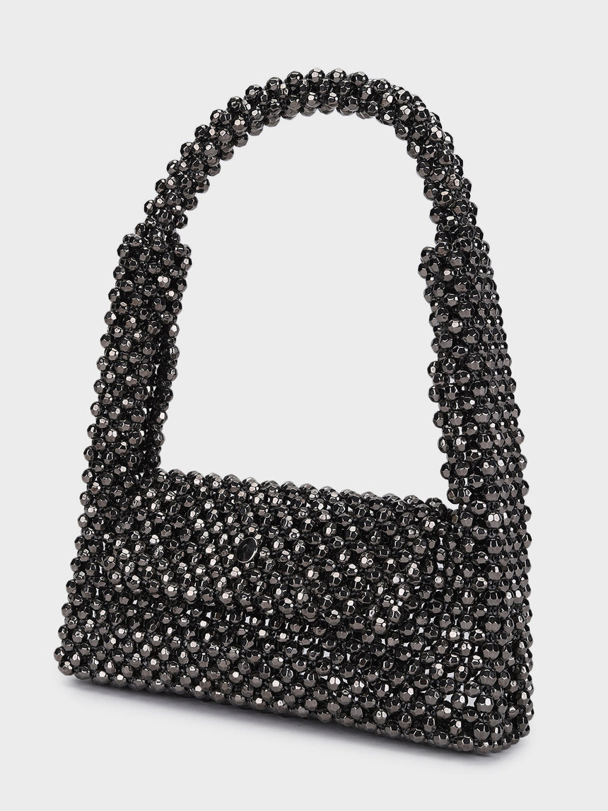 Emma Black Handheld Clutch