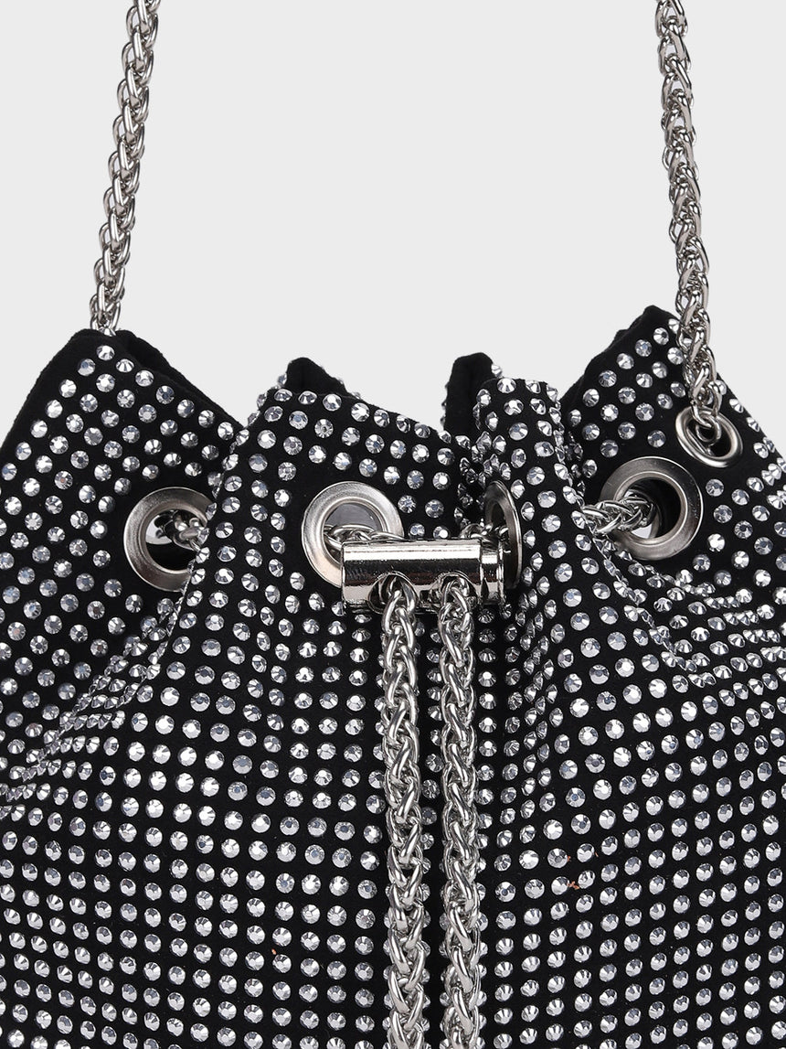 Chloe Silver Rhinestone Clutch