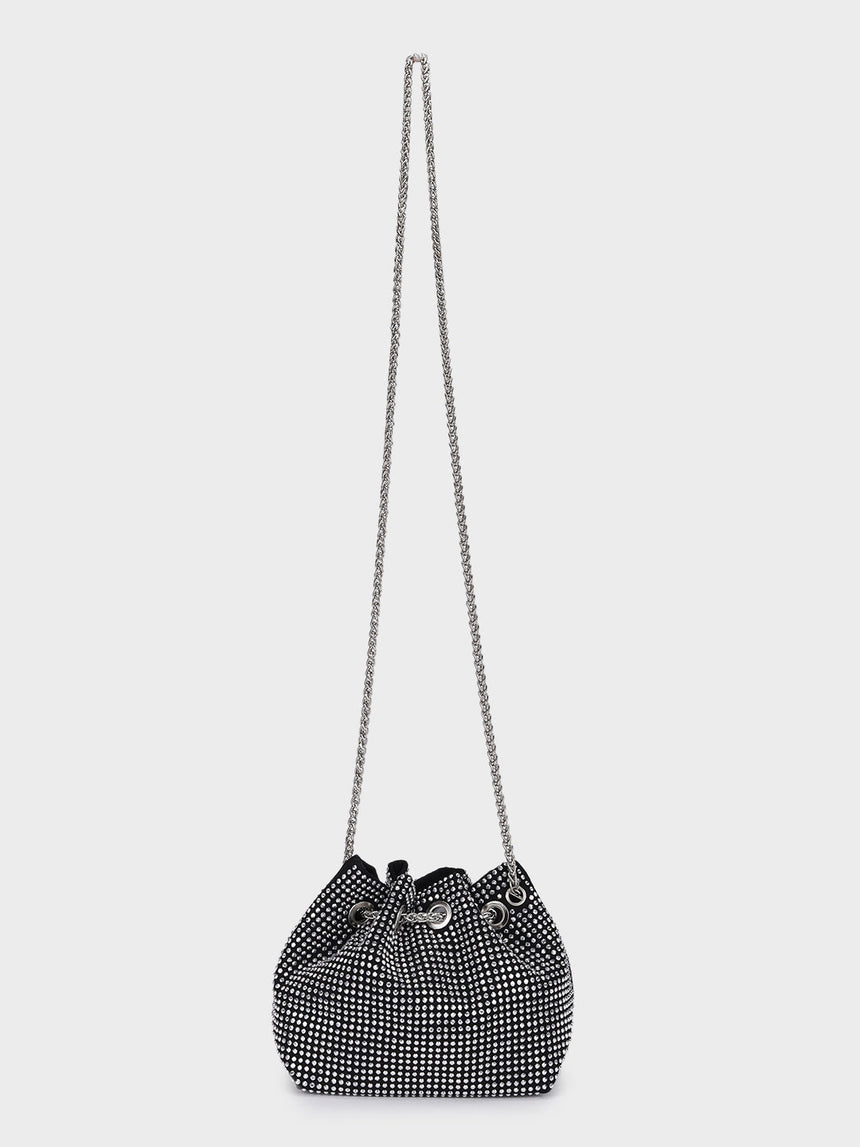 Chloe Silver Rhinestone Clutch