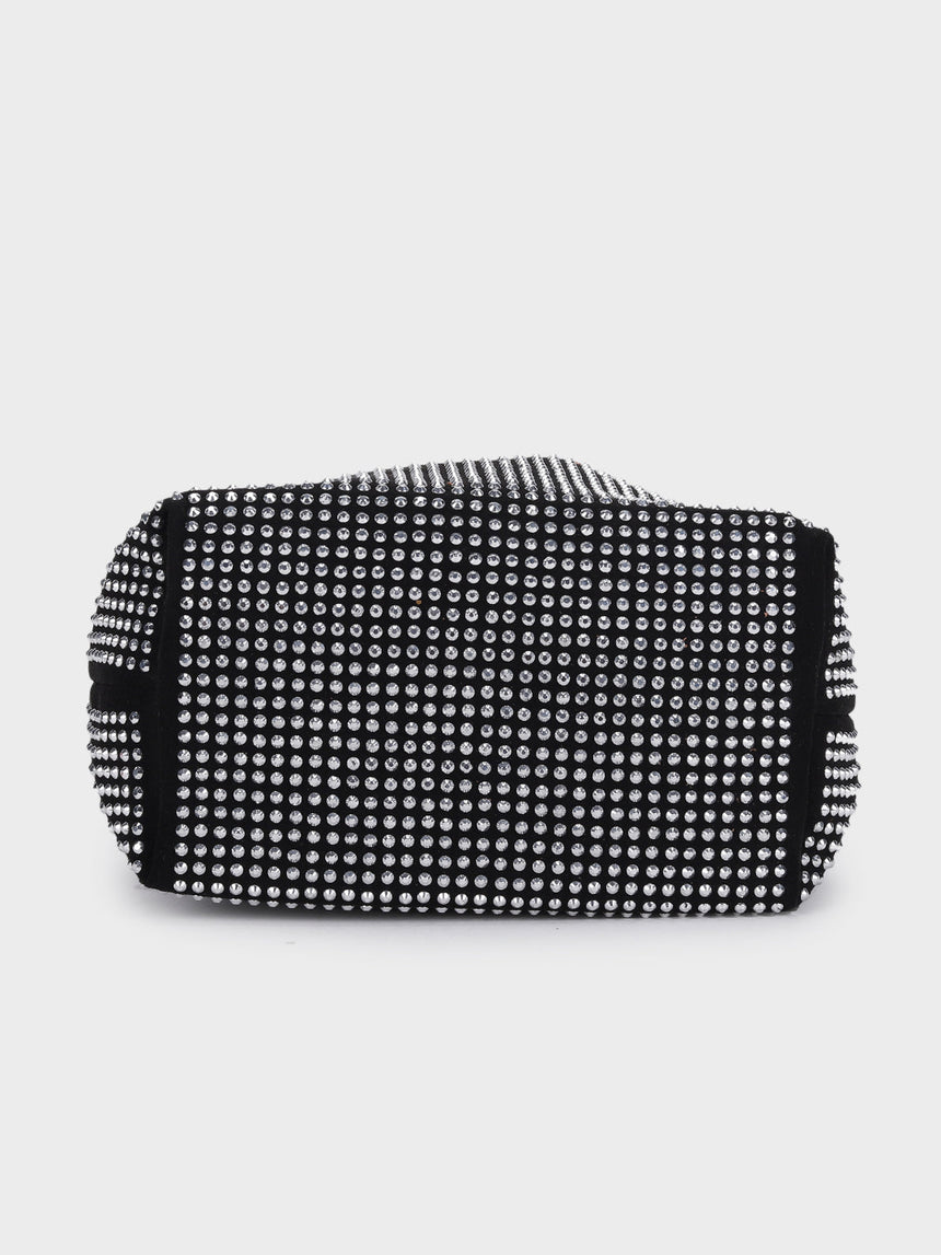 Chloe Silver Rhinestone Clutch