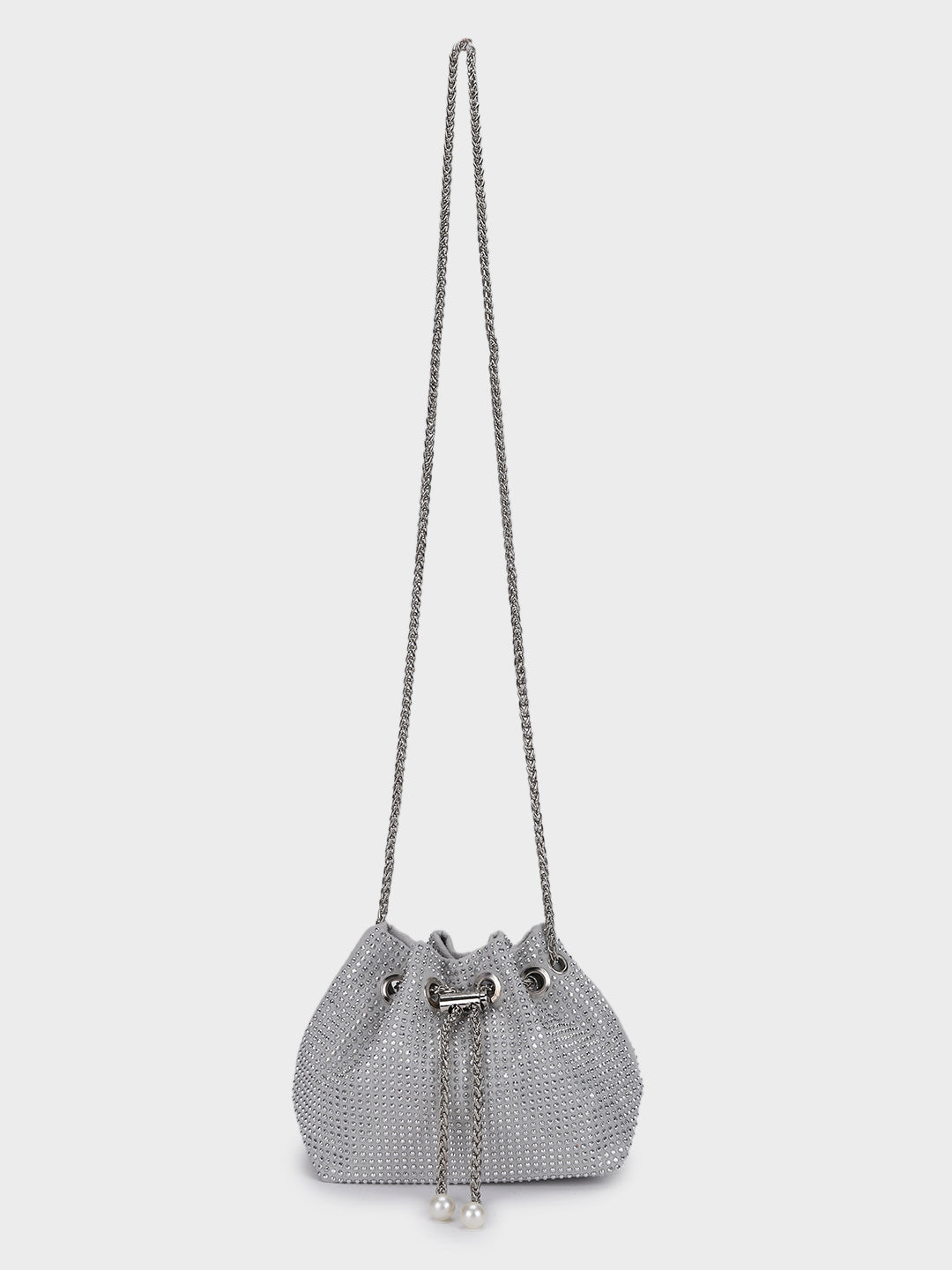 Chloe White Rhinestone Clutch