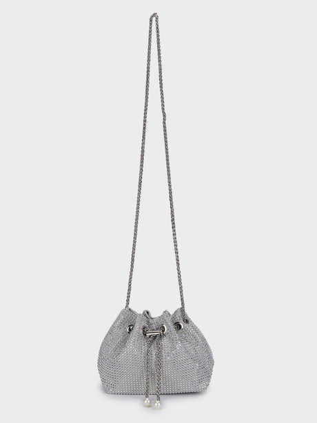 Chloe White Rhinestone Clutch