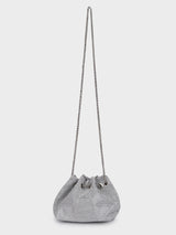 Chloe White Rhinestone Clutch