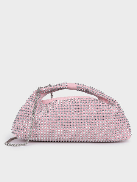 Christina Pink Rhinestone Clutch