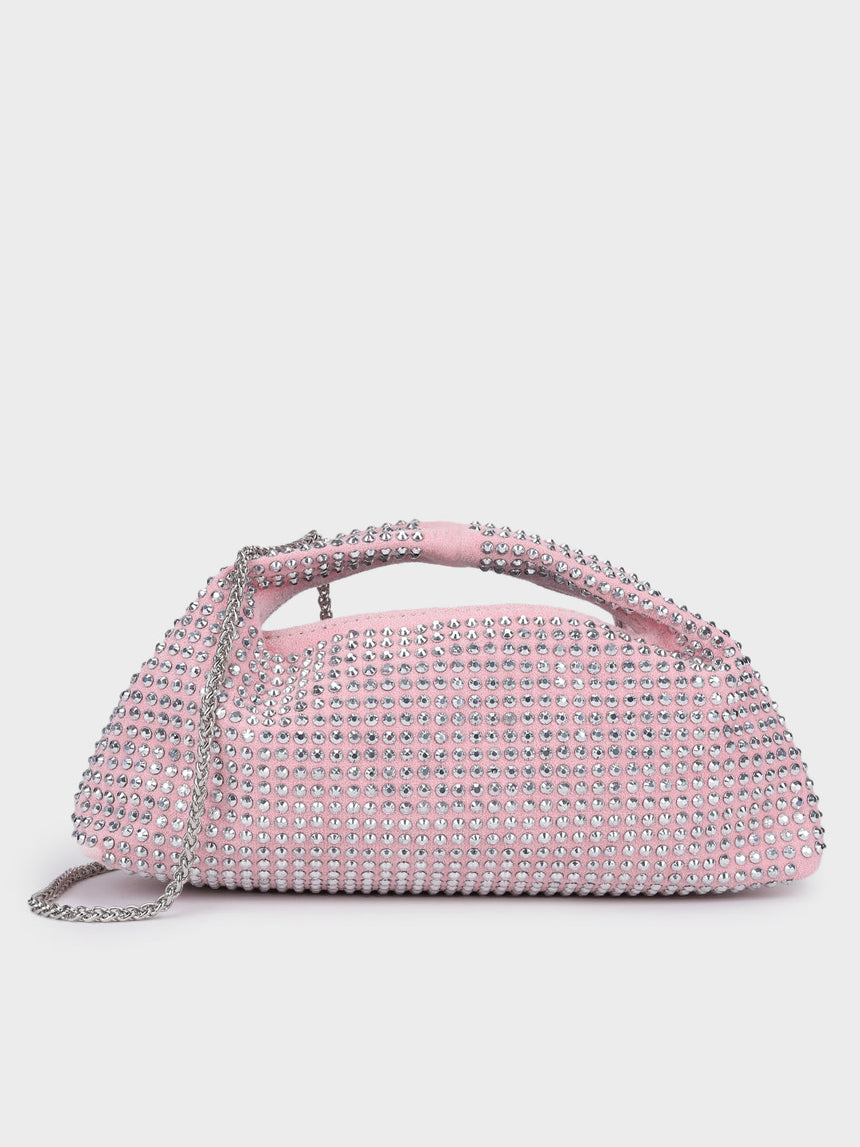 Christina Pink Rhinestone Clutch