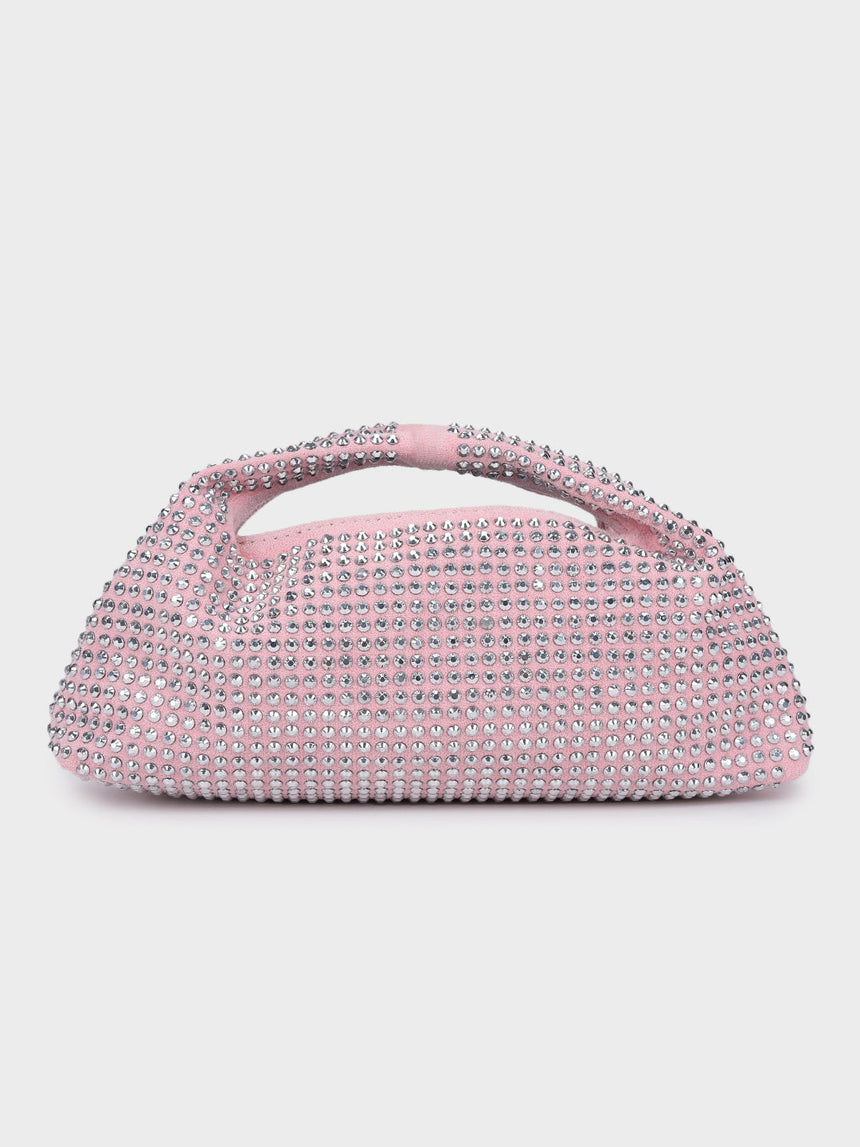 Christina Pink Rhinestone Clutch