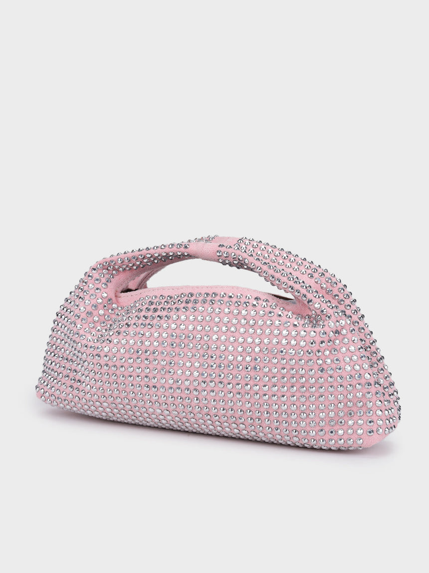 Christina Pink Rhinestone Clutch