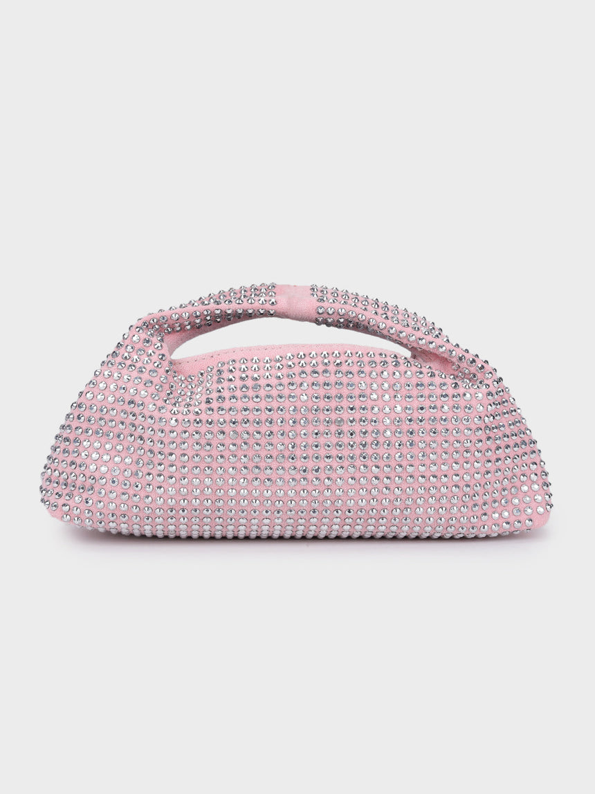 Christina Pink Rhinestone Clutch