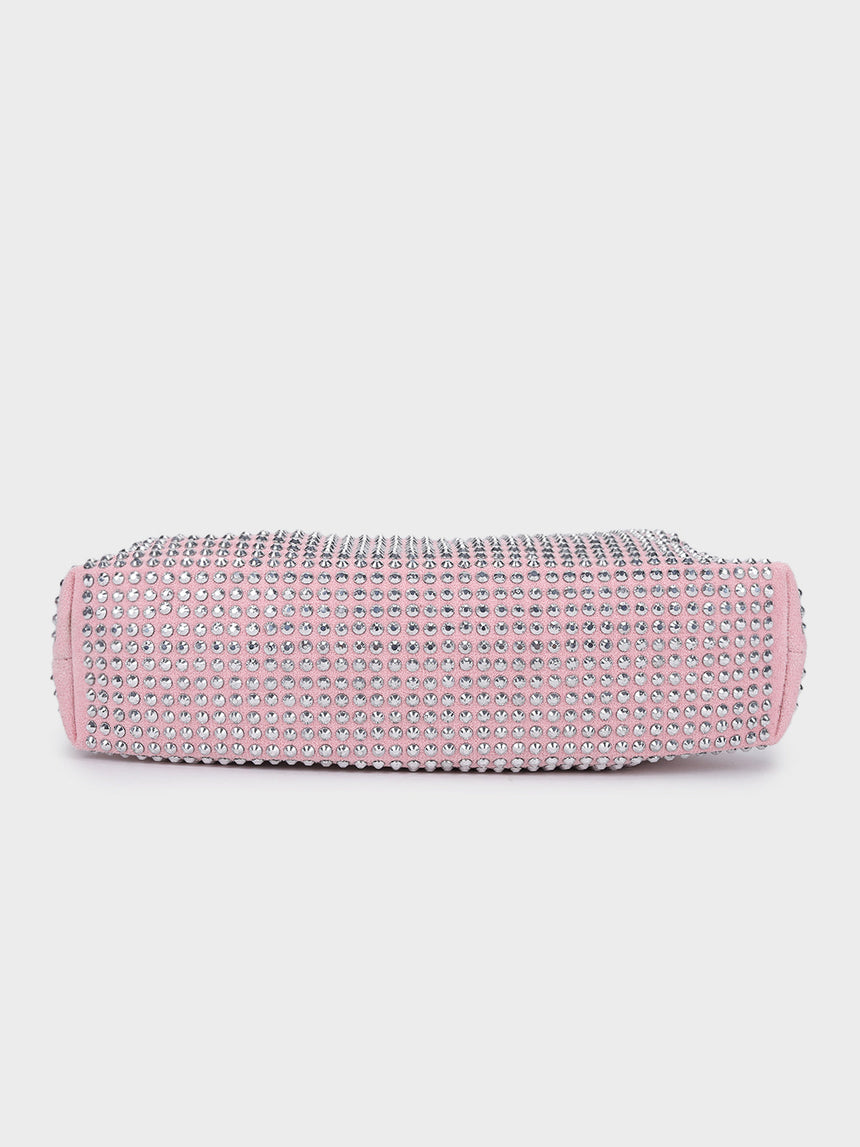 Christina Pink Rhinestone Clutch