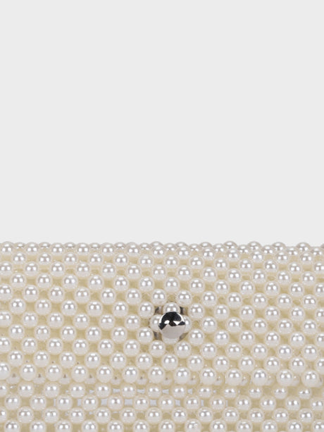 Emma White Handheld Clutch