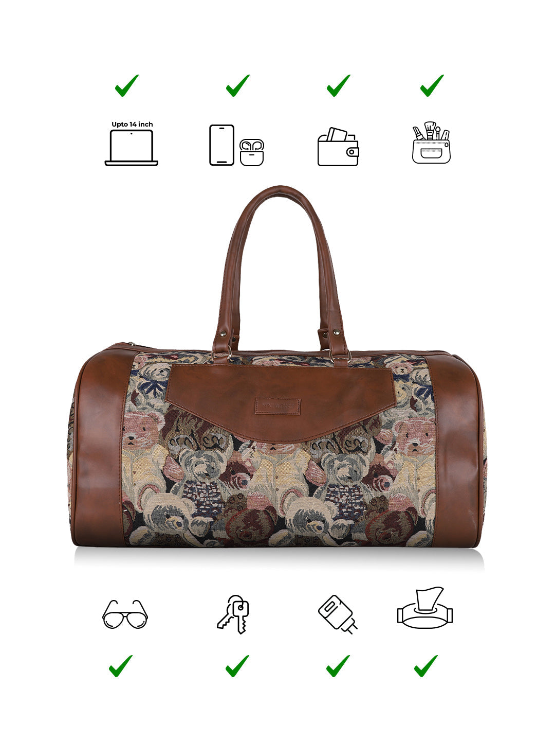 Mr Teddy Printed Duffle Bag – Miniwesst