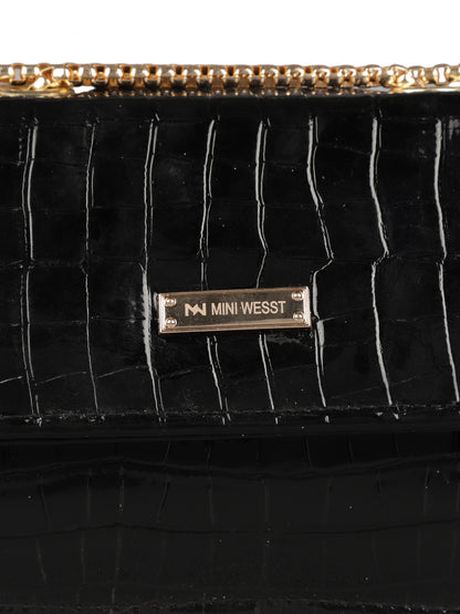 MINI WESST Women's Black Handbags(MWHB012BL)