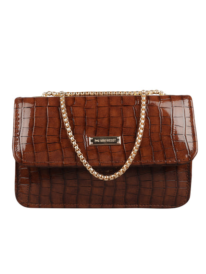 MINI WESST Women's Brown Handbags(MWHB013BR)