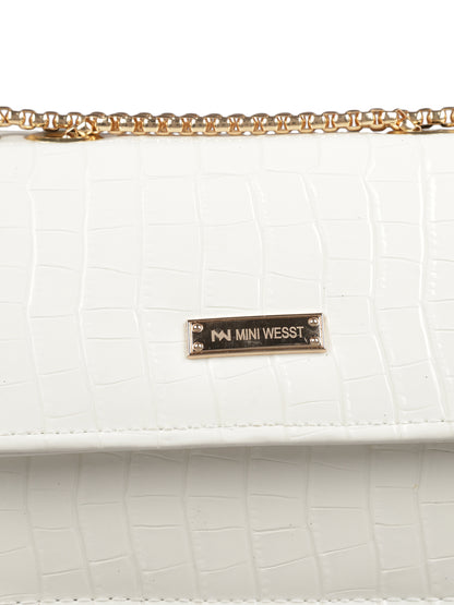 MINI WESST Women's White Handbags(MWHB016WT)