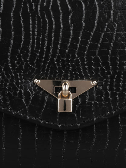 MINI WESST Women's Black Handbags(MWHB028BL)
