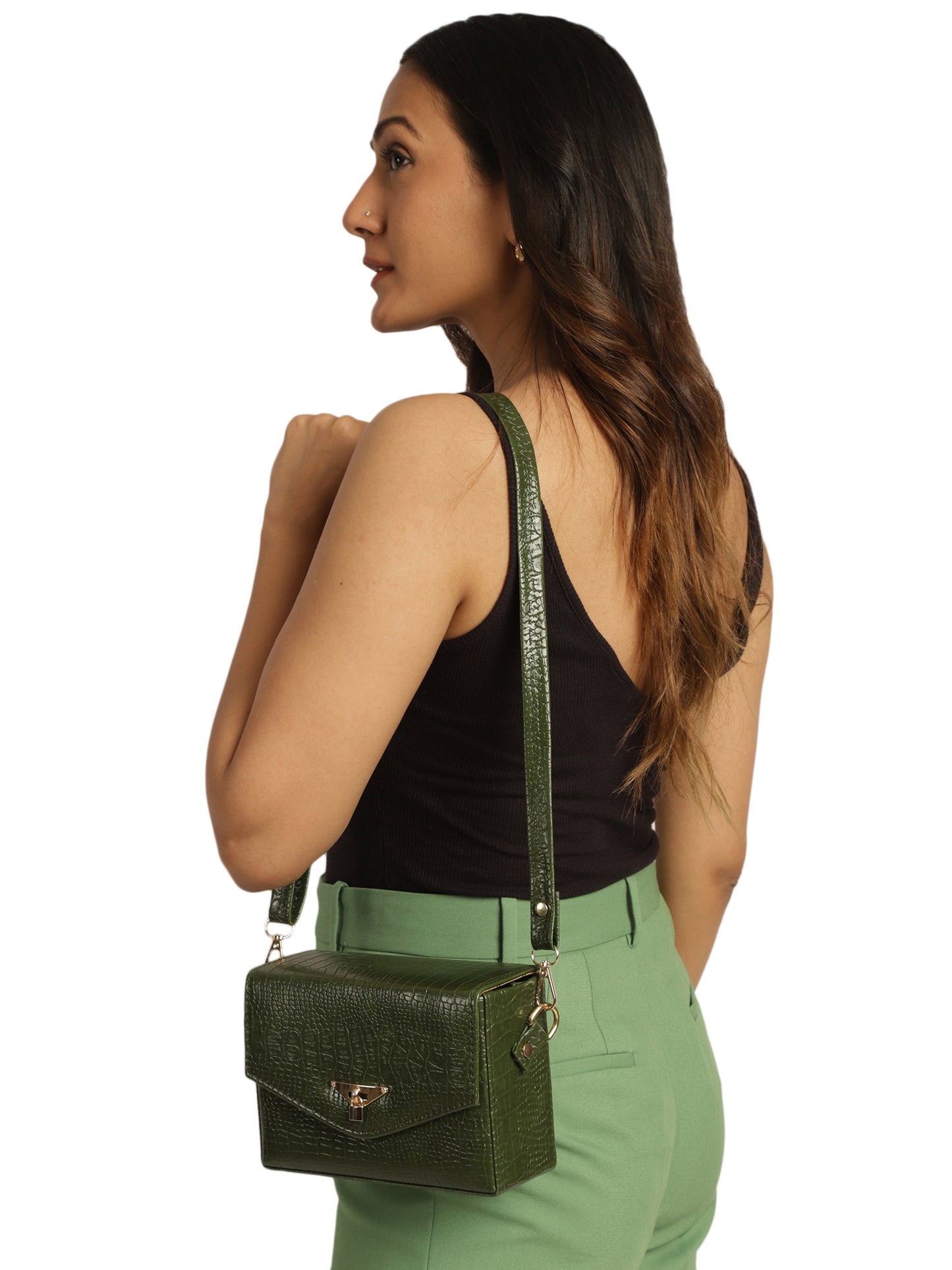 MINI WESST Women's Green Handbags(MWHB030GR)