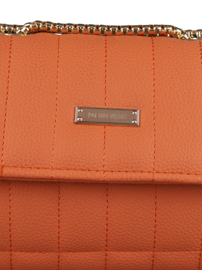 MINI WESST Women's Orange Handbags(MWHB045OR)