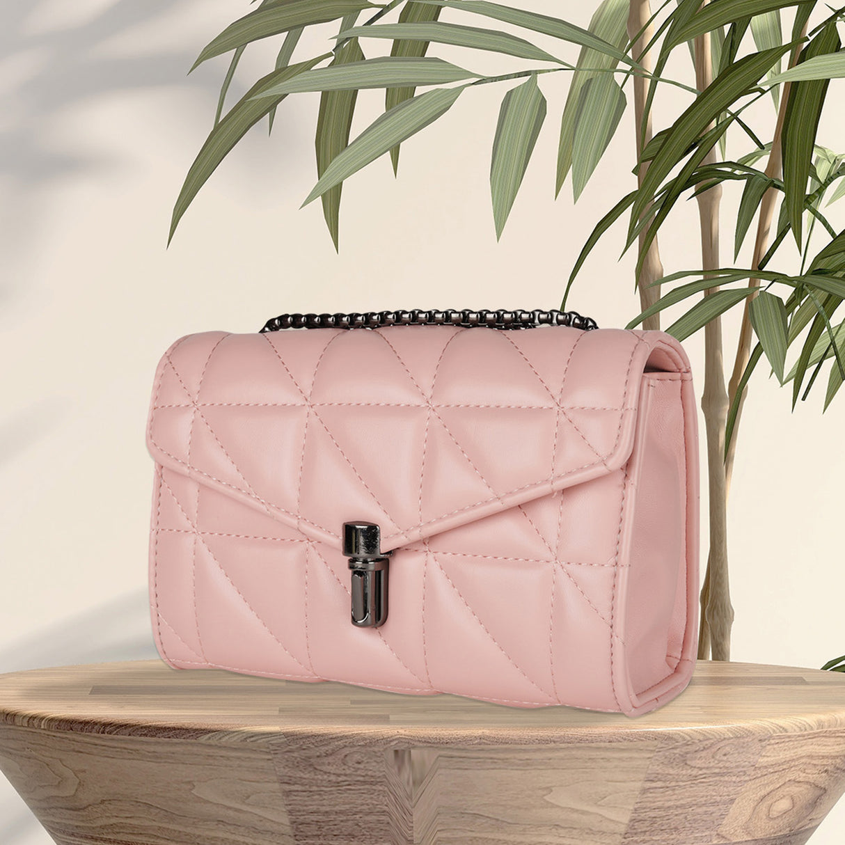 Women's Pink Sling And Cross Bags