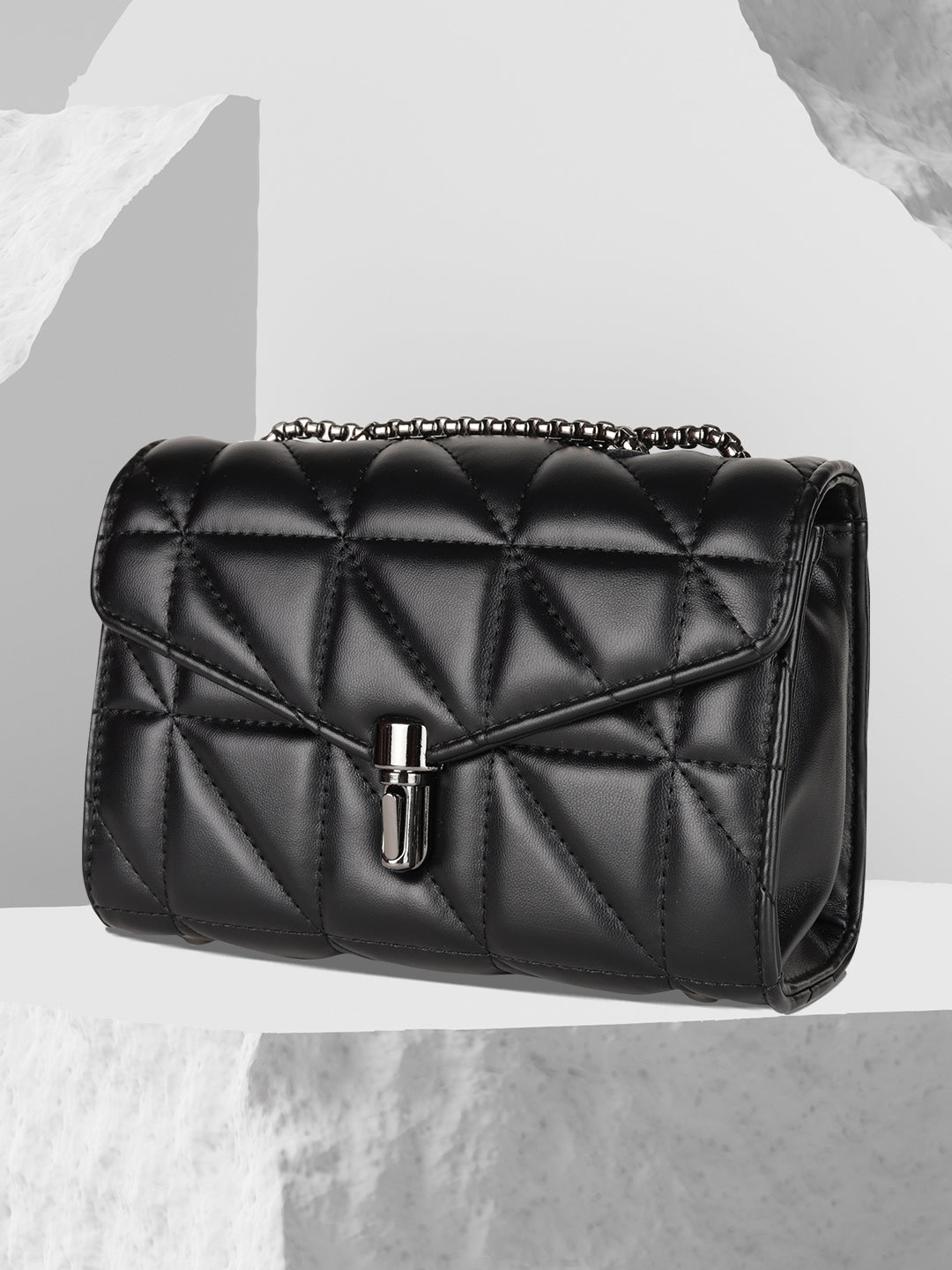 MINI WESST Women's Black Sling And Cross Bags(MWHB069BL)