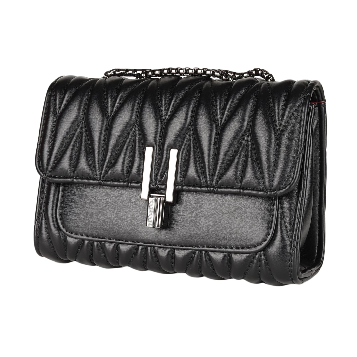 MINI WESST Women's Black Sling And Cross Bags(MWHB074BL)