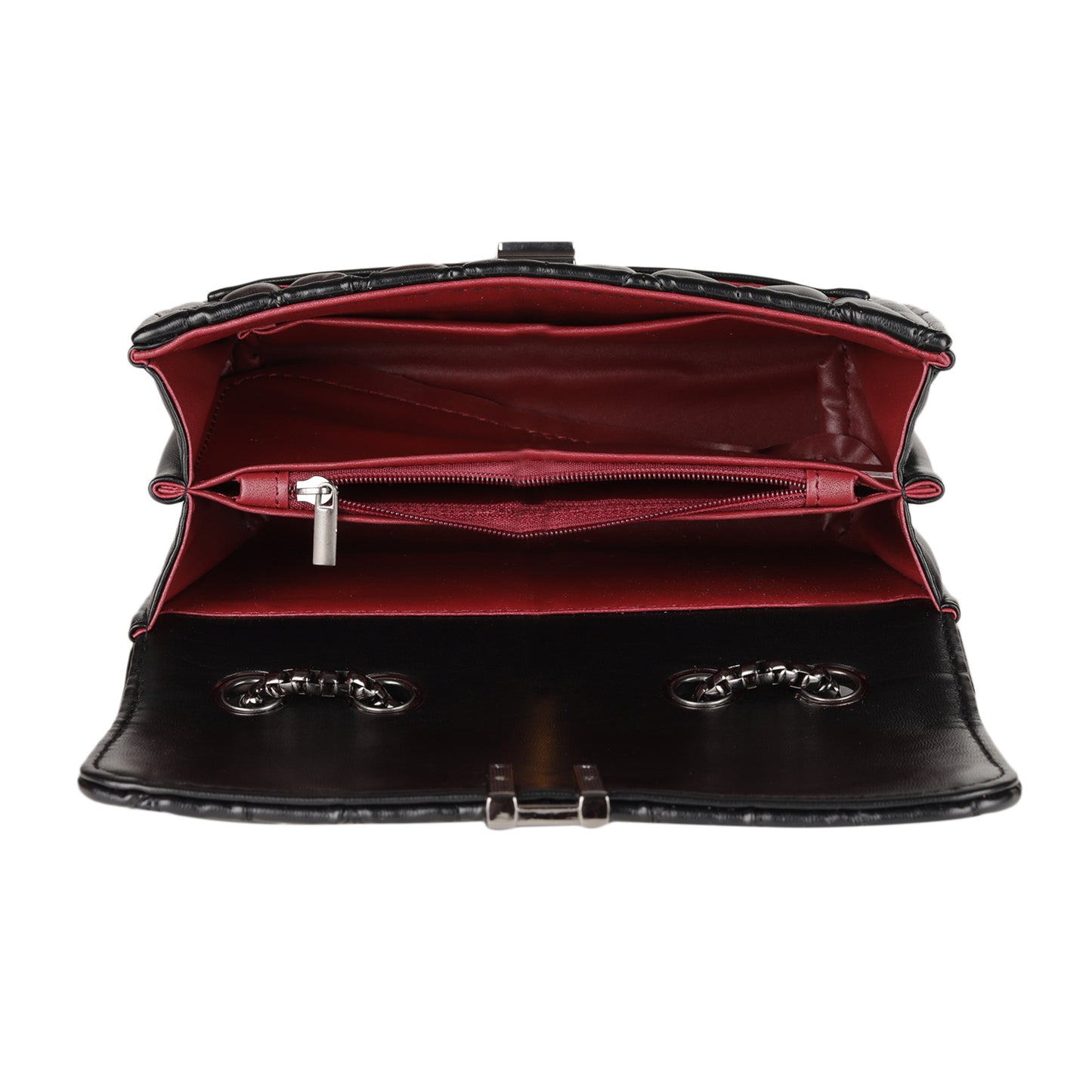 MINI WESST Women's Black Sling And Cross Bags(MWHB074BL)