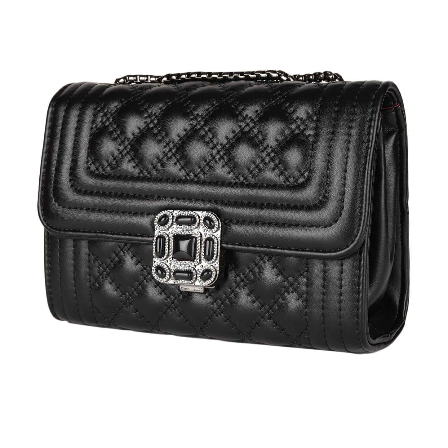 MINI WESST Women's Black Sling And Cross Bags(MWHB076BL)