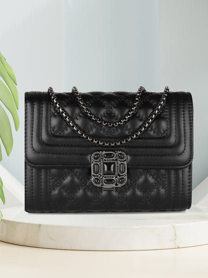 MINI WESST Women's Black Sling And Cross Bags(MWHB076BL)