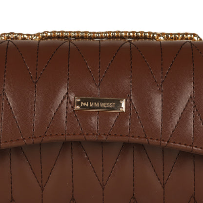 MINI WESST Women's Brown Sling And Cross Bags(MWHB081BR)