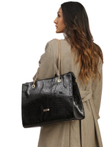 Women's Black Handbag and Pouch