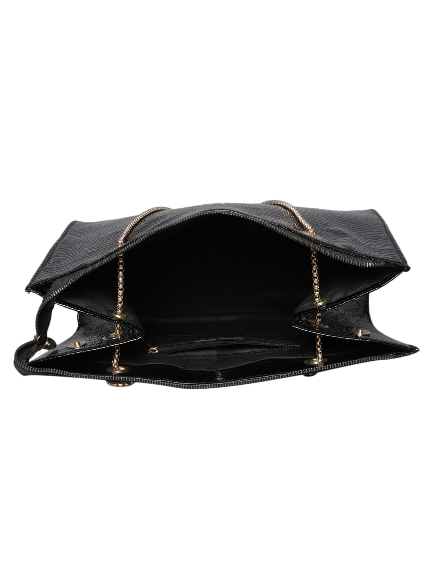 Women's Black Handbag and Pouch