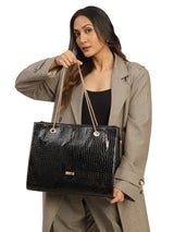 Women's Black Handbag and Pouch