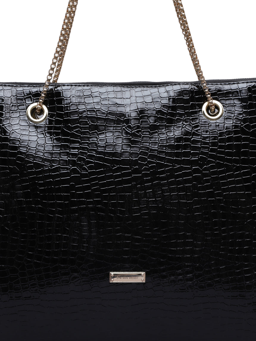 Women's Black Handbag and Pouch