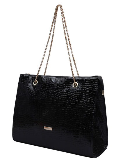 MINI WESST Women's Black Handbag  and Pouch(MWTB005BL)