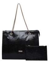 Women's Black Handbag and Pouch