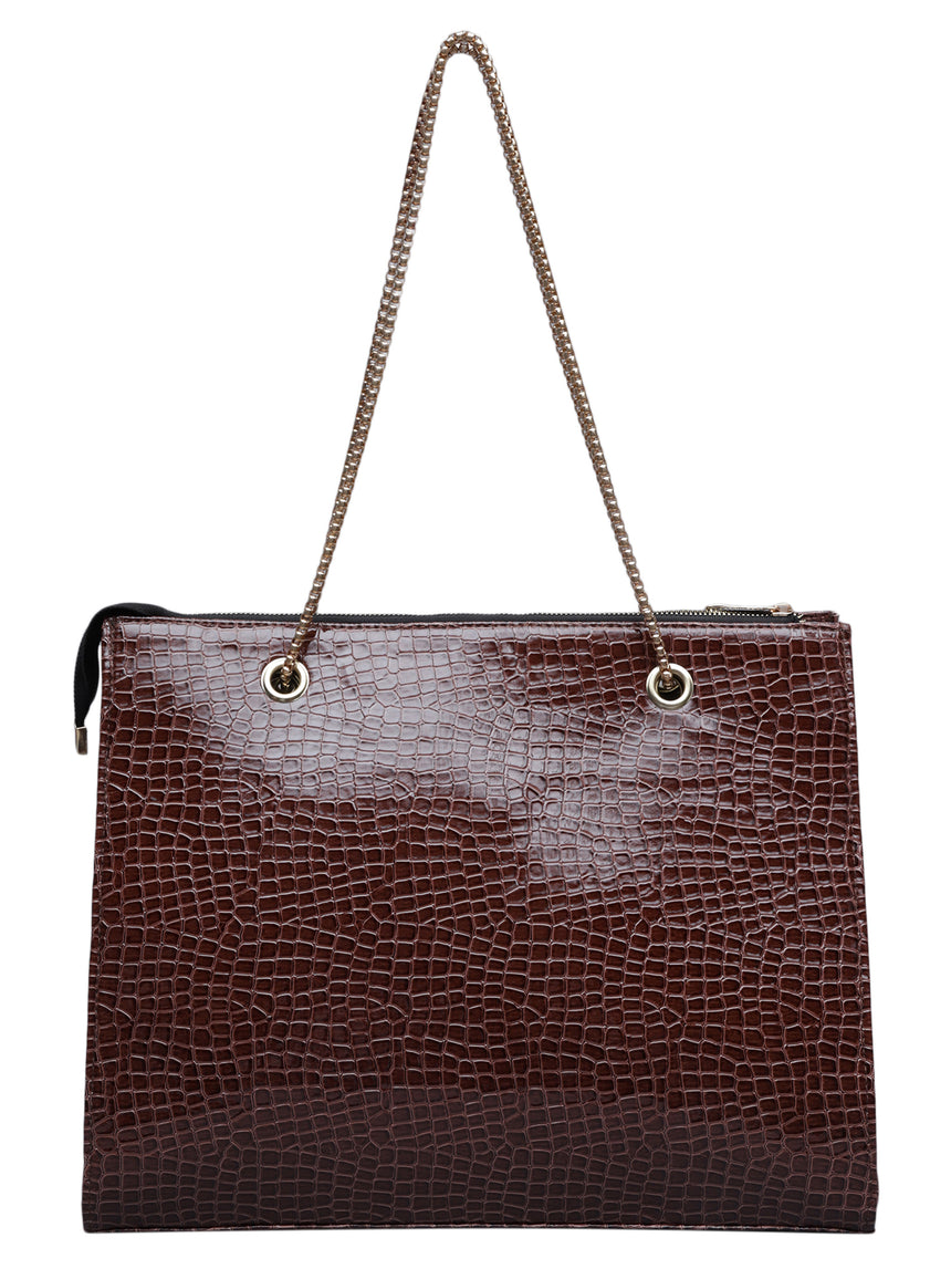 Women's Brown Handbag and Pouch