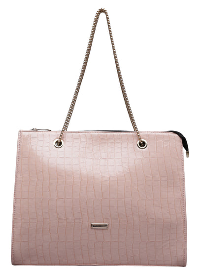 MINI WESST Women's Pink Handbag  and Pouch(MWTB007PK)