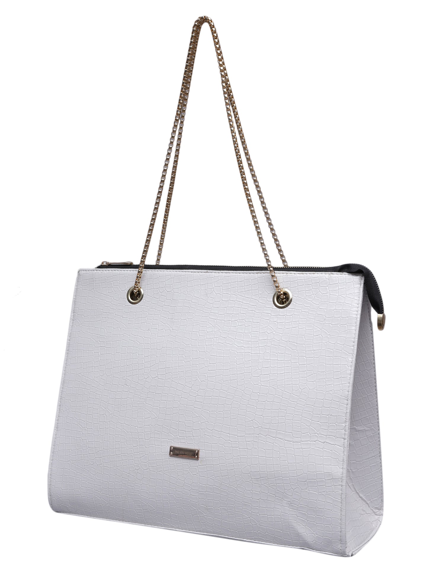 MINI WESST Women's White Handbag  and Pouch(MWTB008WT)
