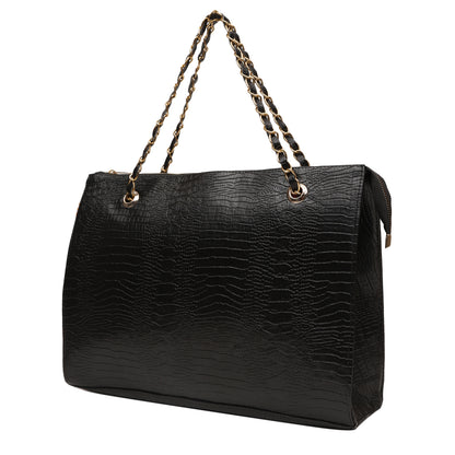 MINI WESST Women's Black Tote bags(MWTB019BL)