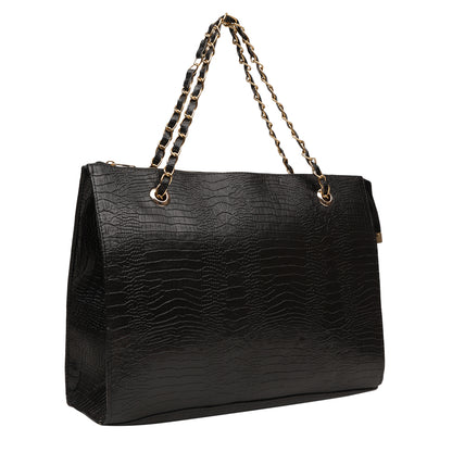 MINI WESST Women's Black Tote bags(MWTB019BL)