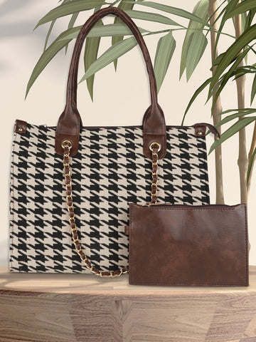 Kylie Chequered Tote Bag