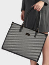 Lexi Black Stripped Tote Bag