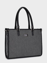 Lexi Black Stripped Tote Bag