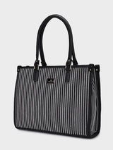 Lexi Black Stripped Tote Bag